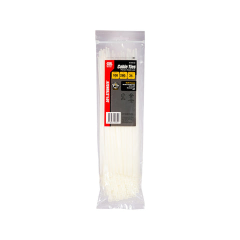 Gardner Bender 280 x 4.3mm Natural Nylon Double-Lock Cable Ties 100 Pack
