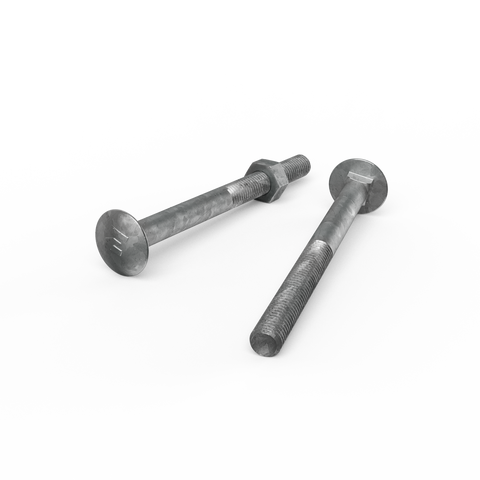 Zenith Hot Dip Galvanised M10 x 120mm Cup Head Bolts Nuts Each - SuperSaverAU - view 1