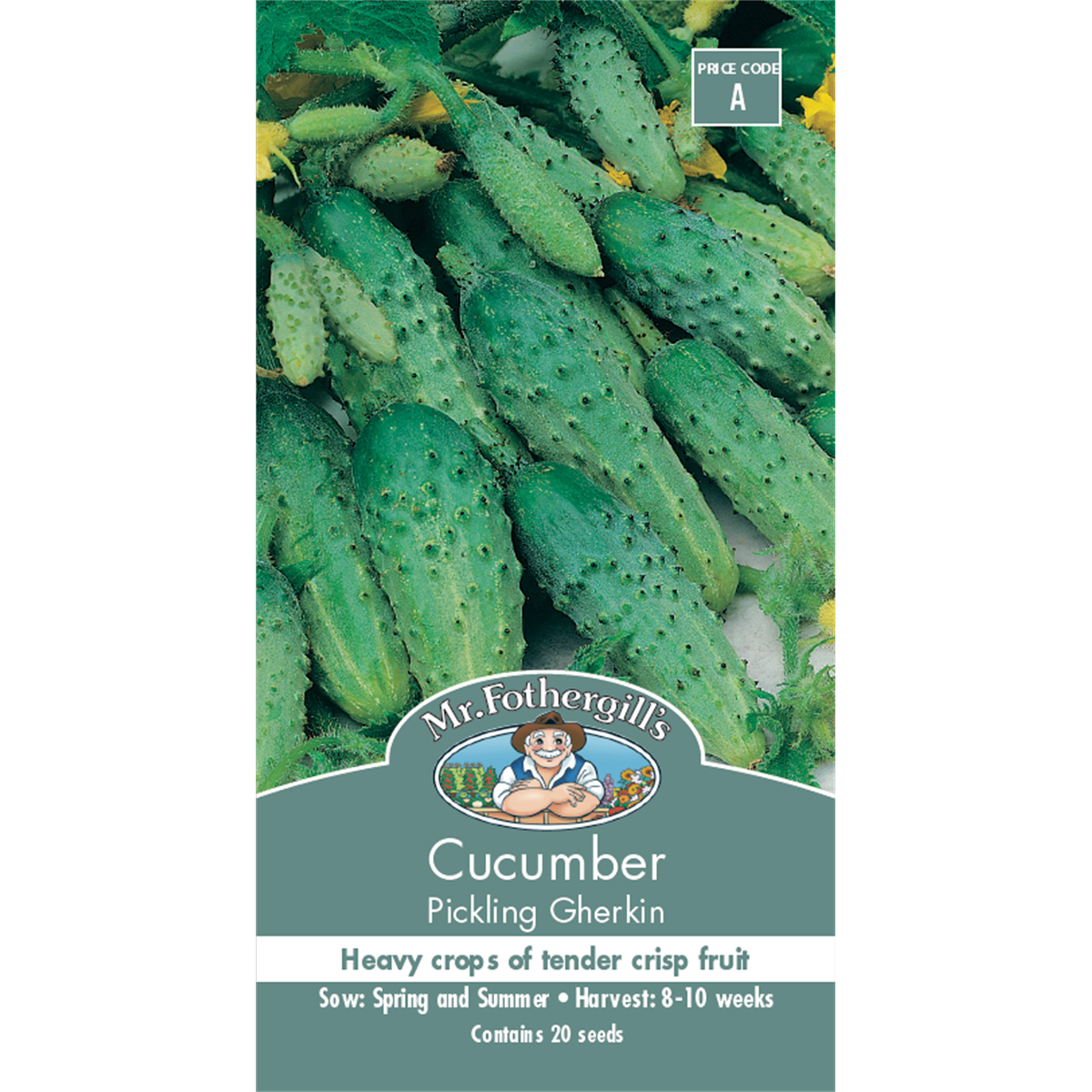 Mr Fothergill Pickling Gherkin Cucumber Seed 75mm Green Easy Grow - SuperSaverAU - view 1