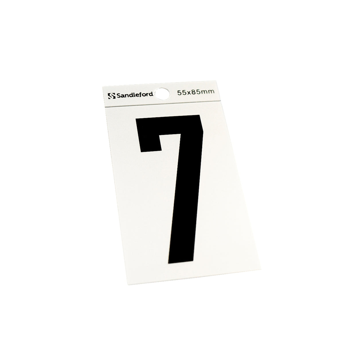 Sandleford 85mm Silver/Black Self Adhesive House Number 7 Polycarbonate Gloss Silver