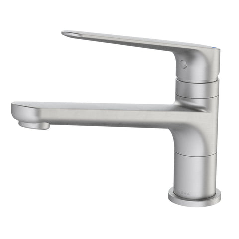 HomeCare by Caroma Brushed Nickel Assisted Living Sink Mixer, 7.5L/min 4 Star WELS Brass