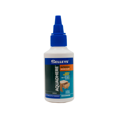 Selleys Aquadhere Interior PVA Wood Glue 100mL - Dries Clear Water-Based Adhesive for Timber & Craft