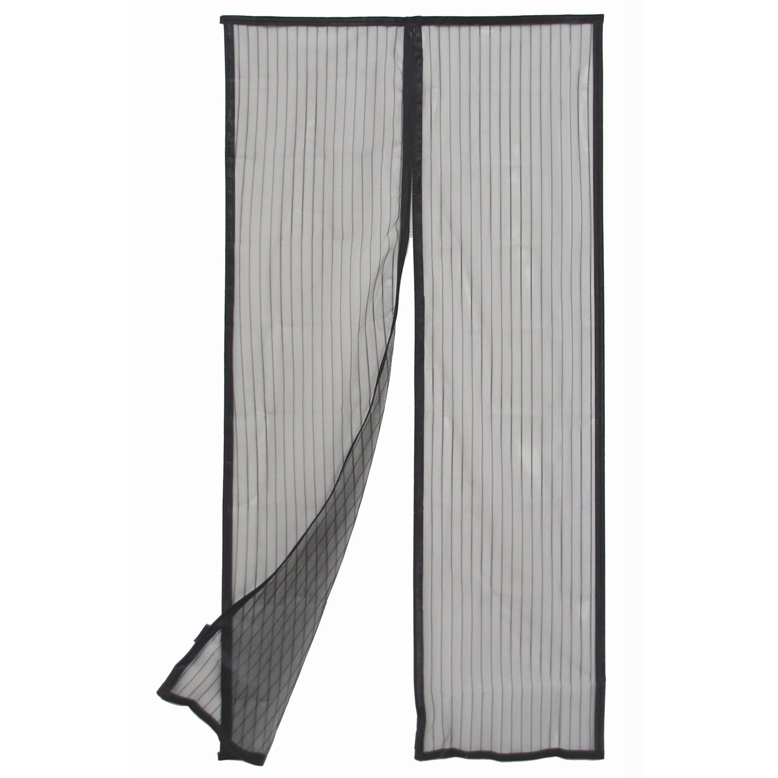 Pillar Products 160 x 200cm Black Magnetic Flyscreen Door Curtain - Polyester