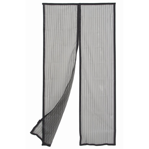 Pillar Products 160 x 200cm Black Magnetic Flyscreen Door Curtain - Polyester