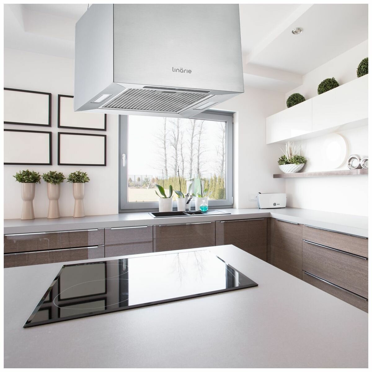 Linarie 40cm Tahiti Island Rangehood - 700m³/h, 3 Fan Speeds - Stainless Steel, Remote Control - RAHID40X