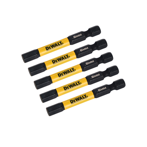DeWALT FLEXTORQ 57mm HEX H6 Screwdriver Bits - 5 Pack