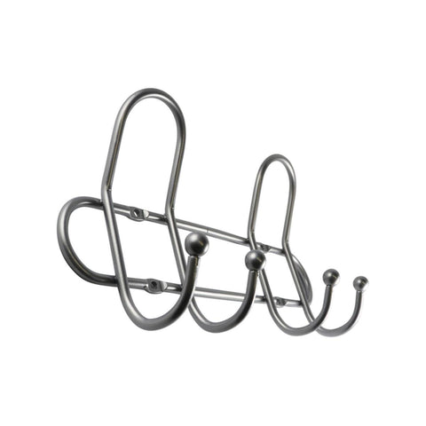Adoored 4 Hook Satin Chrome Wire Deco Hook Rack - 250mm Steel - Durable - SuperSaverAU - view 1