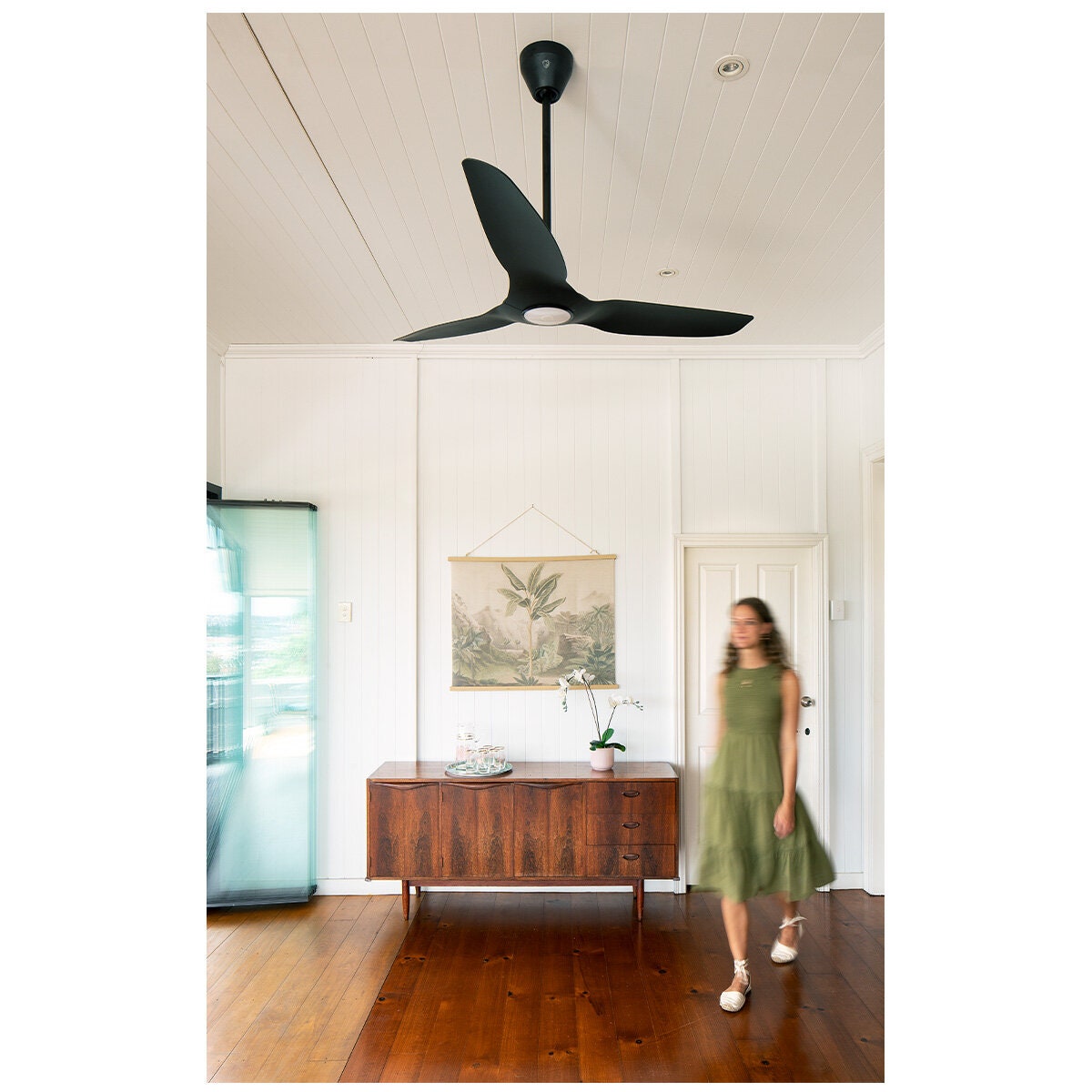 Big Ass Fans Haiku L 52 Inch Black Ceiling Fan - 1291mm Drop Tube, 7 Speeds - HAIKULBL521291MMLED