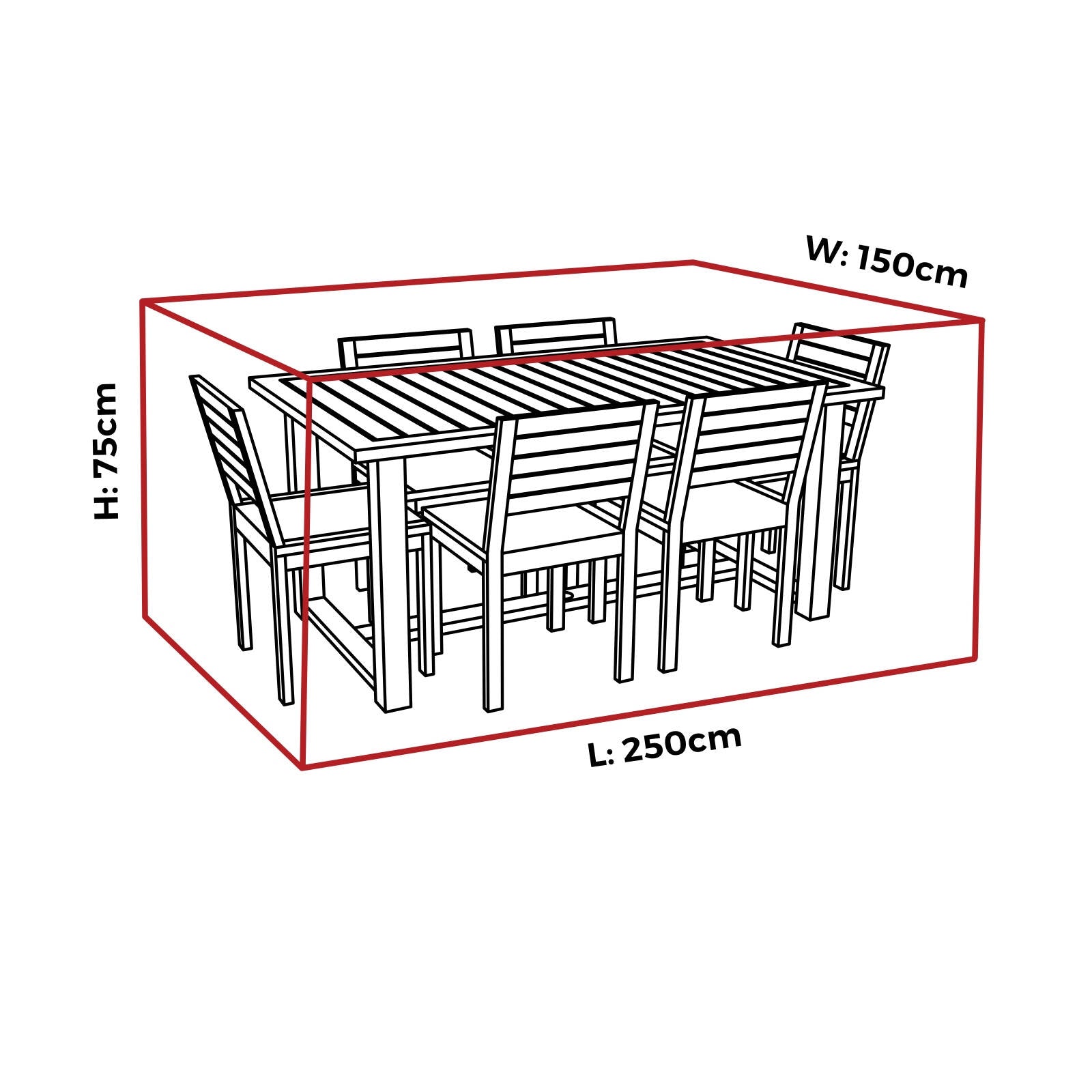 Mojo Medium Ultimate Rectangle Table & Chairs Outdoor Furniture Cover, Weathertex, Weather & UV Resistant