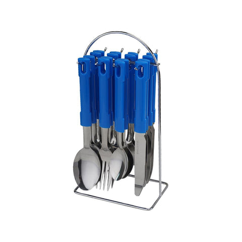 All Set 16 Piece Stainless Steel Cutlery Set with Hanging Stand
