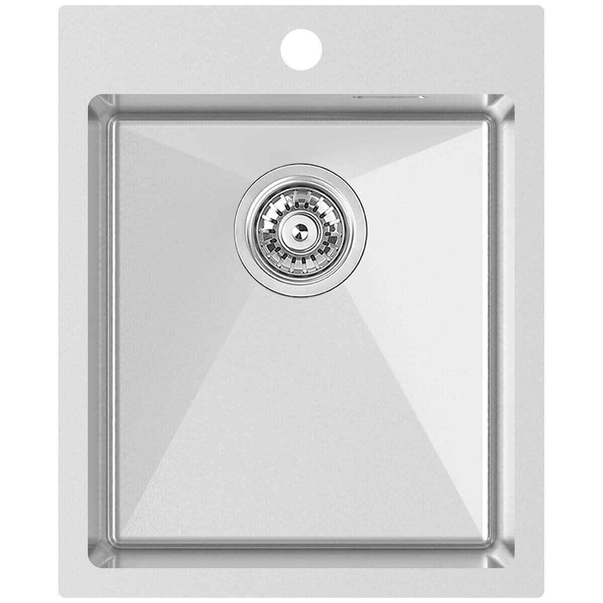 Abey 35.5L single inset stainless steel laundry tub with overflow and taphole - top or flush mount - W12-36L