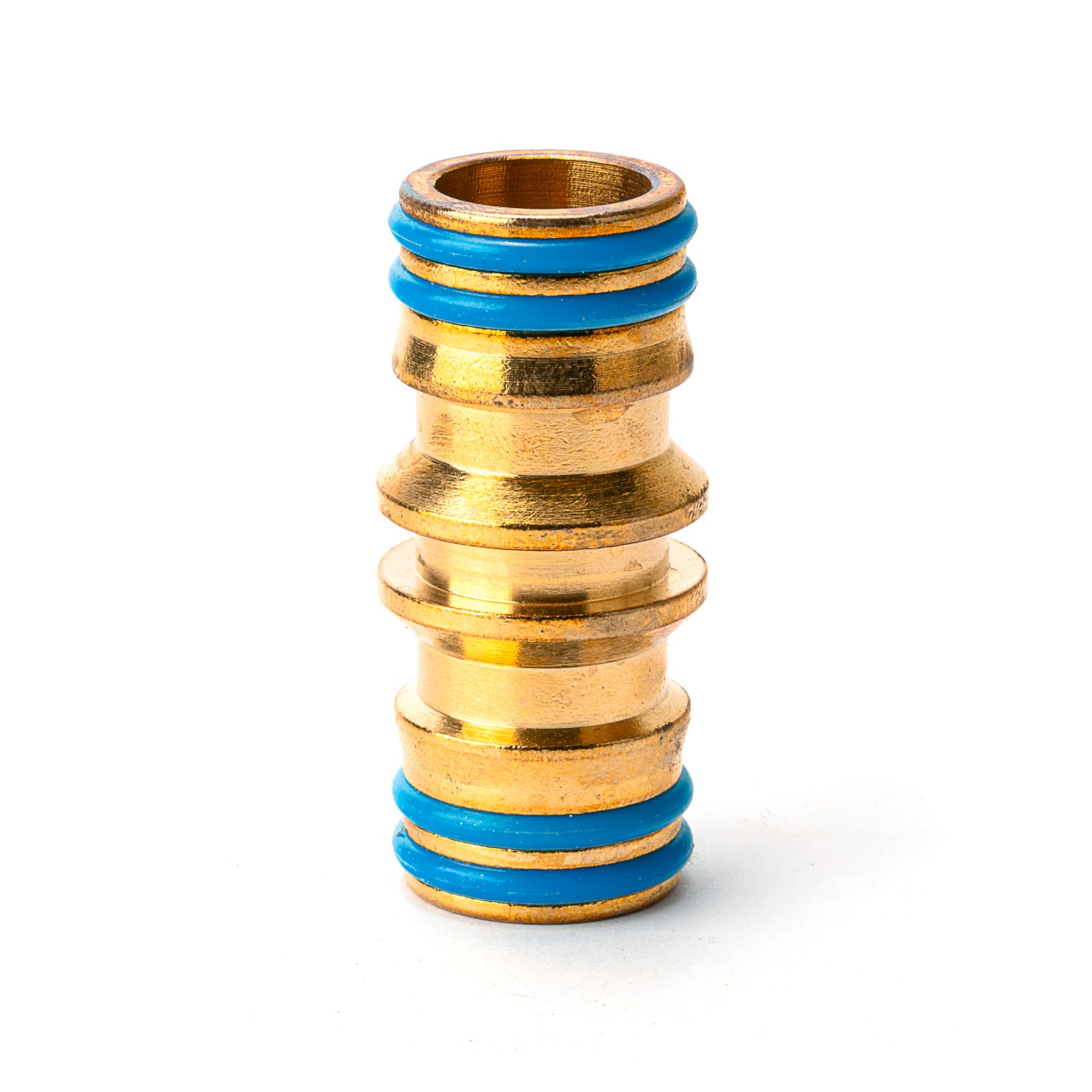Holman 18mm 2-Way Brass Coupling Hose Connector, Gold Snap-On Fitting