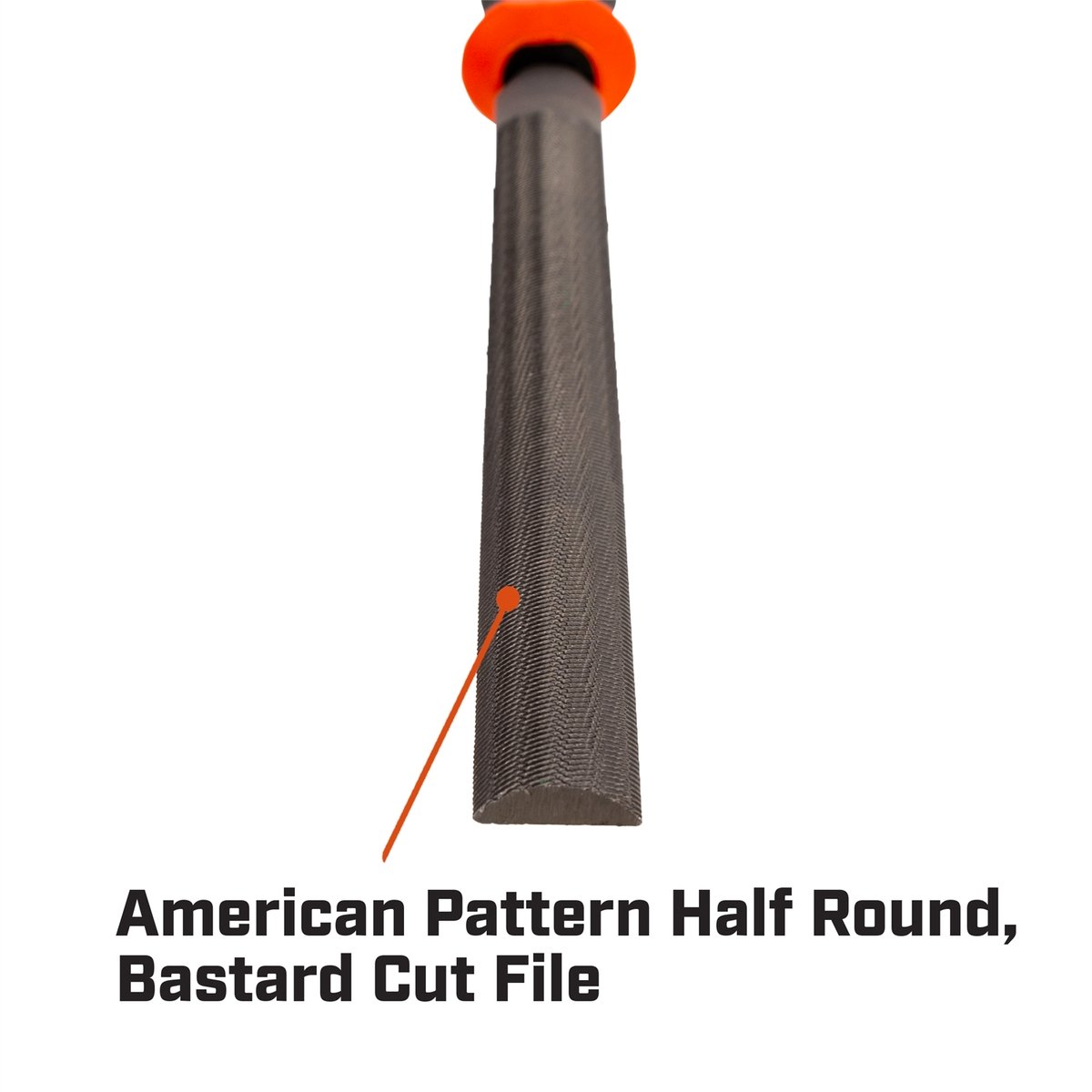 Crescent Nicholson 200mm Half Round Bastard File - Steel - 2-Sided Design - SuperSaverAU - view 2