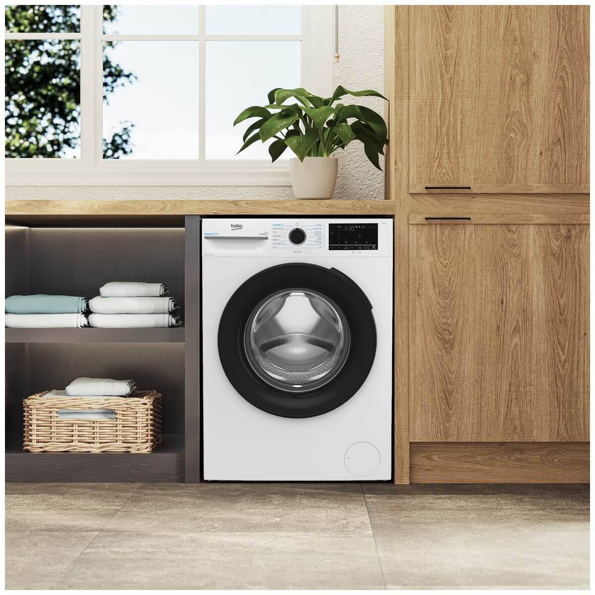 Beko 8kg Front Load Washing Machine - White, SteamCure Hygiene+, EnergySpin, ColdWash, Drum Clean - BFLB8010W
