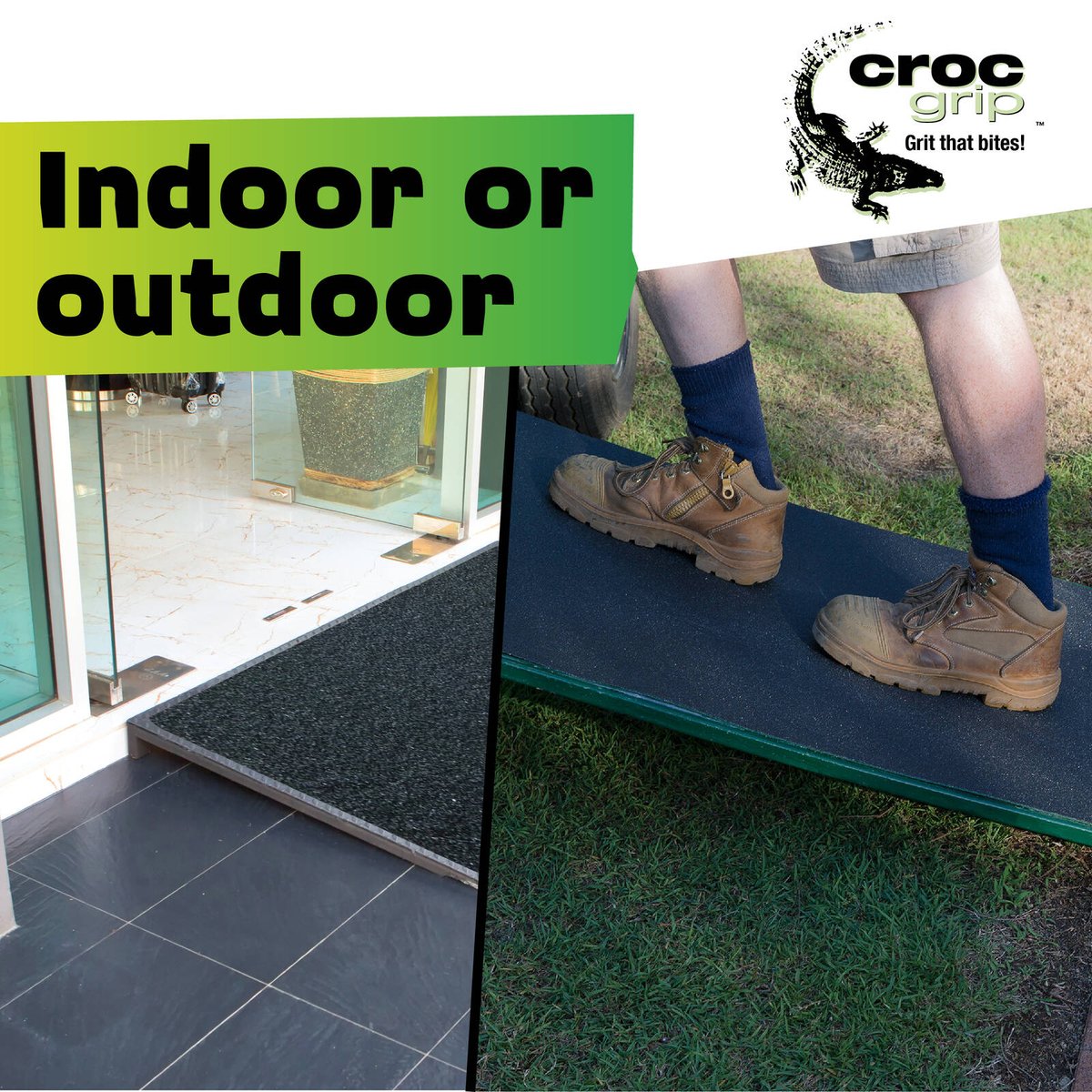 Croc Grip 500 x 500mm Black Anti-Slip Floor Sheet P5 Rated Self Adhesive