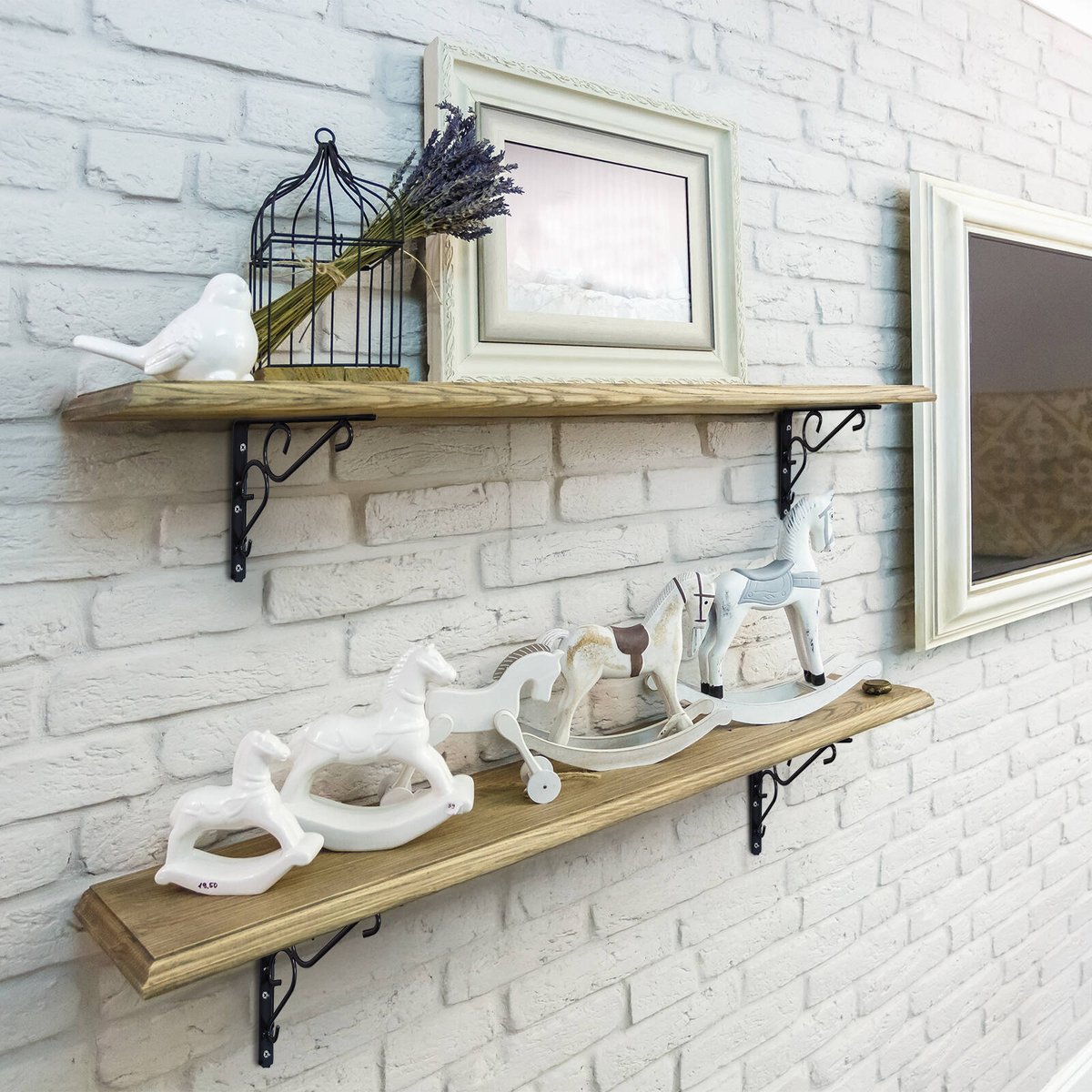 Carinya 150 x 100mm Black Powder Coated Steel Scroll Stayed Bracket 100kg