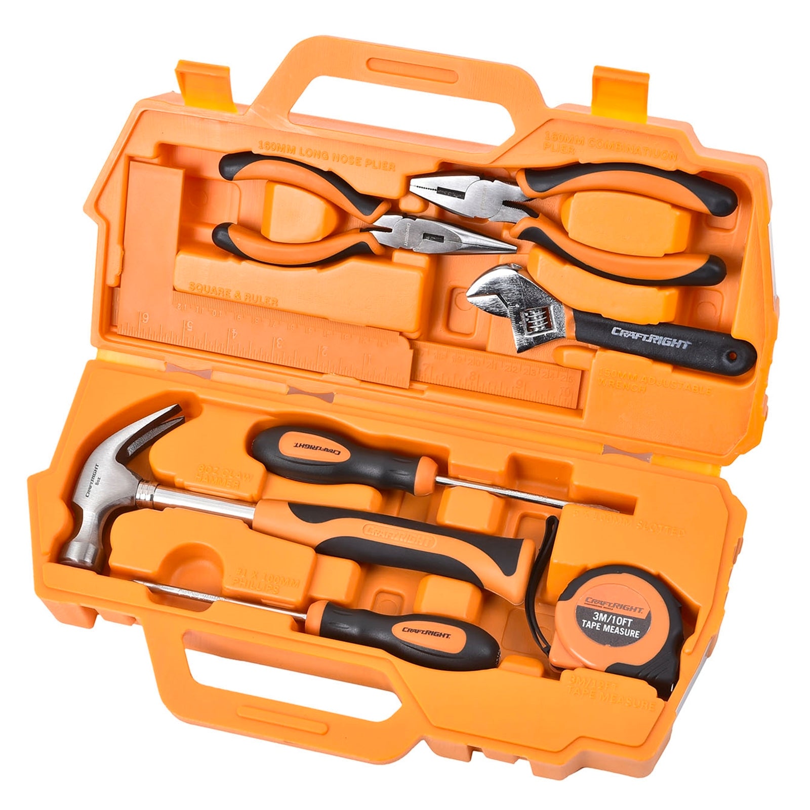 Craftright 10 Piece Truck Tool Kit with Carry Case, Plastic and Carbon Steel