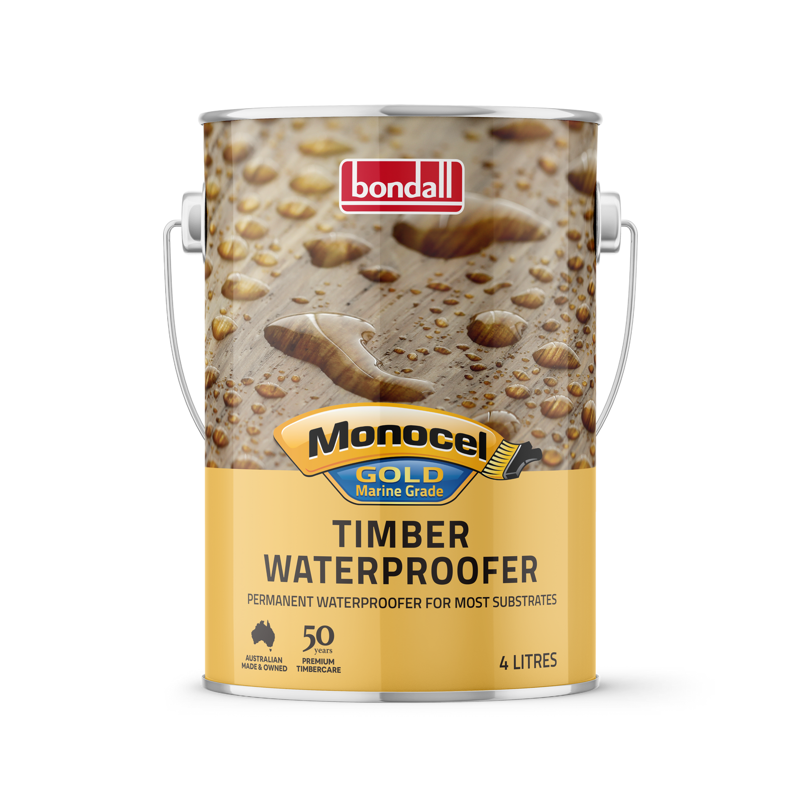 Bondall Monocel 4L Clear Timber Waterproofer Matte Interior Exterior