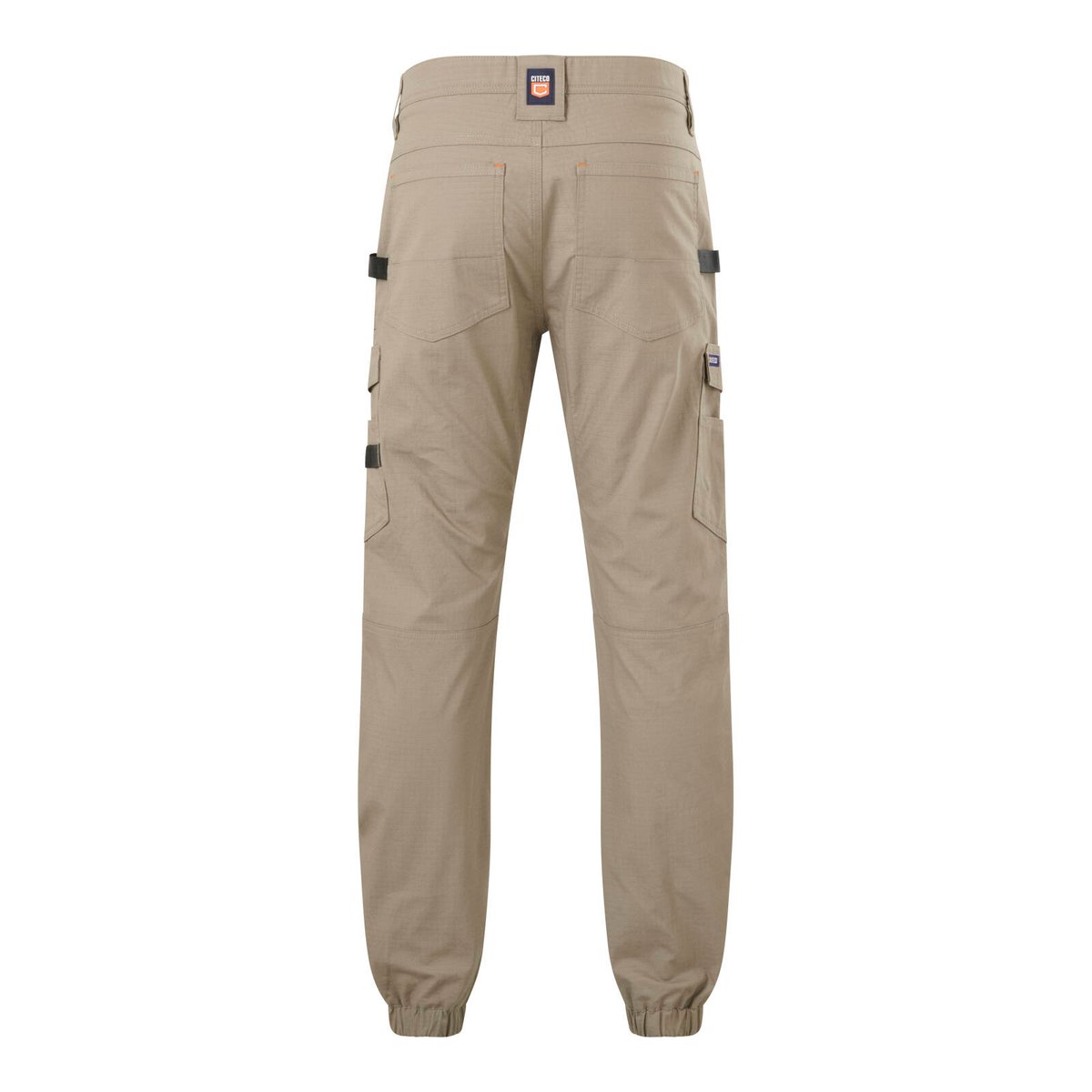 Citeco Khaki Cuffed Cargo Ripstop Pants - 235gsm Stretch Ripstop, Size 92R