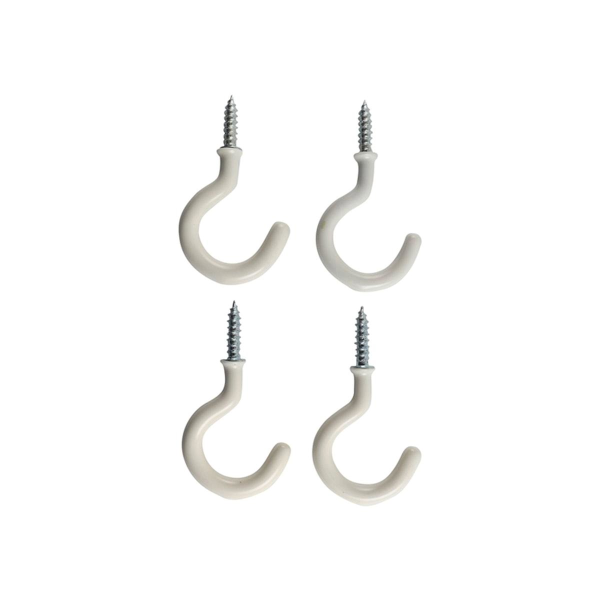 Everhang White PVC Cup Hook 21mm 5kg - 4 Pack