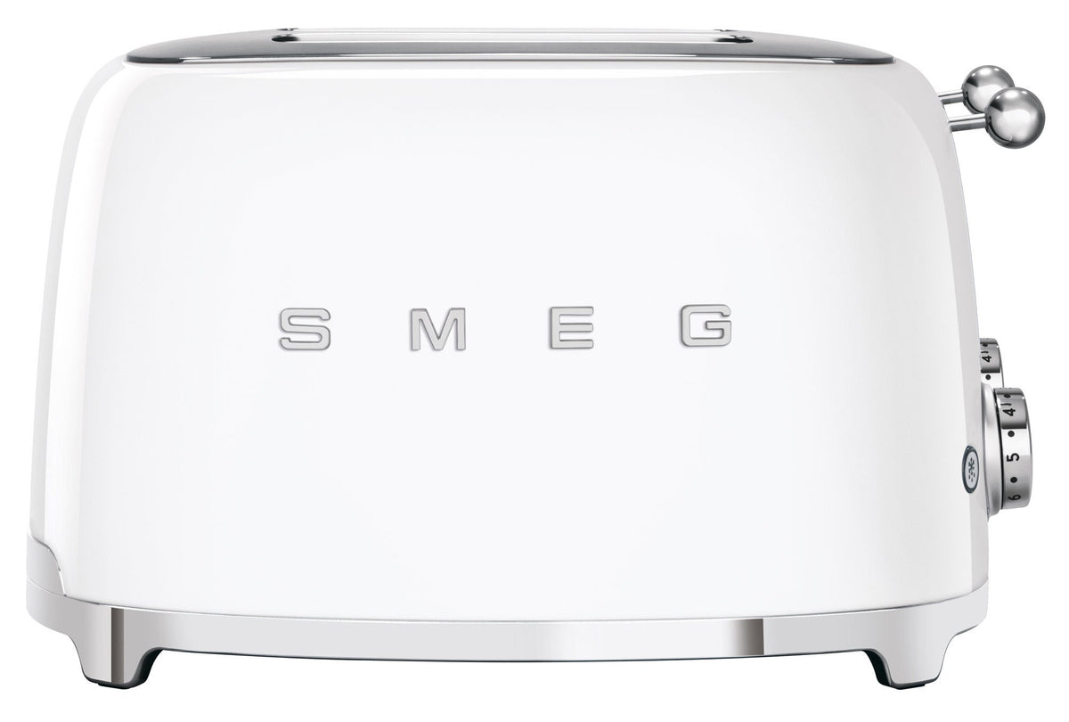 Smeg 50's Style 4 Slice Toaster - White, Six Browning Levels, Independent Slot Control - TSF03WHAU