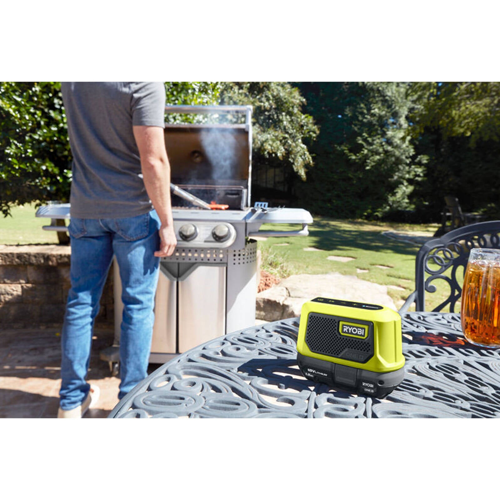 Ryobi ONE+ 18V Compact Bluetooth Speaker RBTM18 - Portable, Skin Only