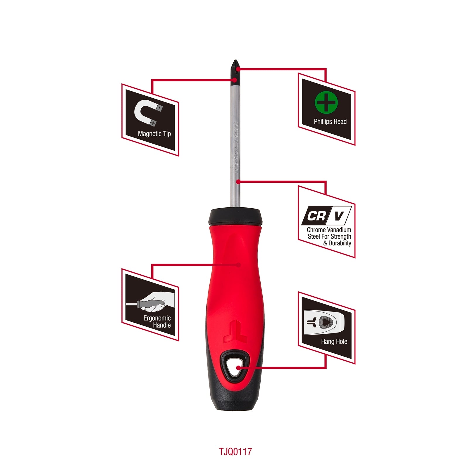 Trojan 75mm No.1 Phillips Screwdriver, CRV Shaft