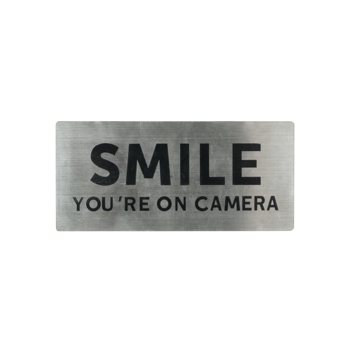 Sandleford Stainless Steel Smile You're on Camera Sign 140 x 65mm - Weather-Resistant - SuperSaverAU - view 1