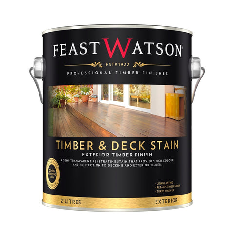 Feast Watson 2L European Oak Decking Stain - Semi-Transparent, Solvent Based, 8m2/L