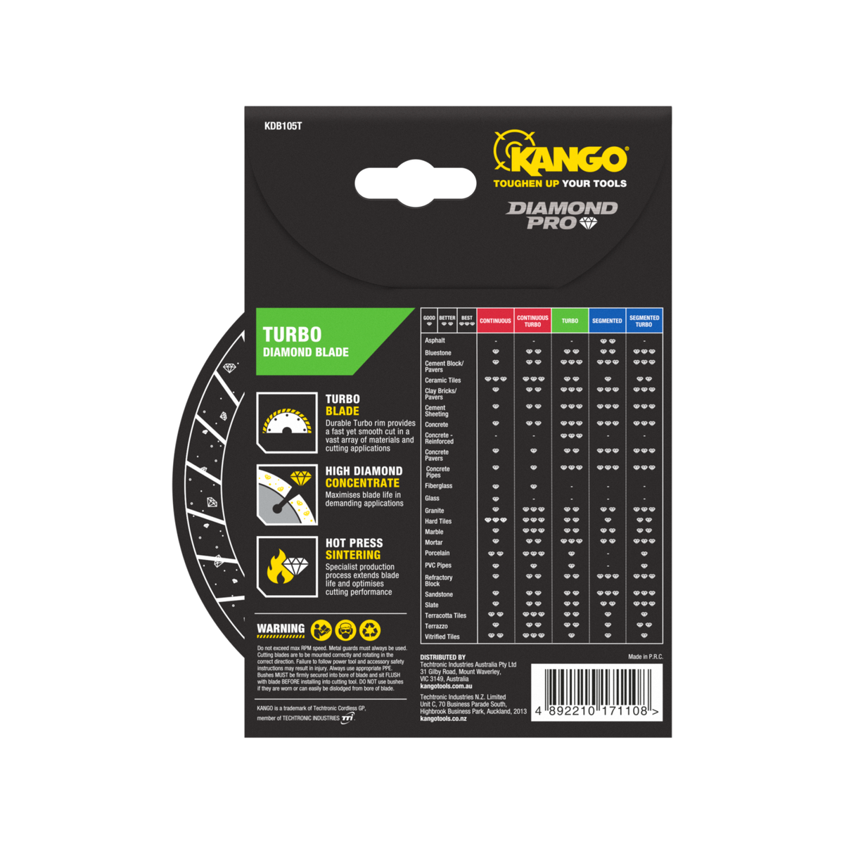 Kango 105mm Turbo Diamond Saw Blade KDB105T