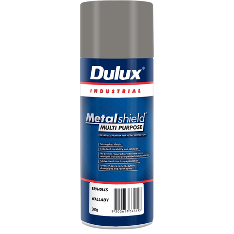 Dulux Metalshield Spray Paint 300g Satin Wallaby Durable Finish - SuperSaverAU - view 1