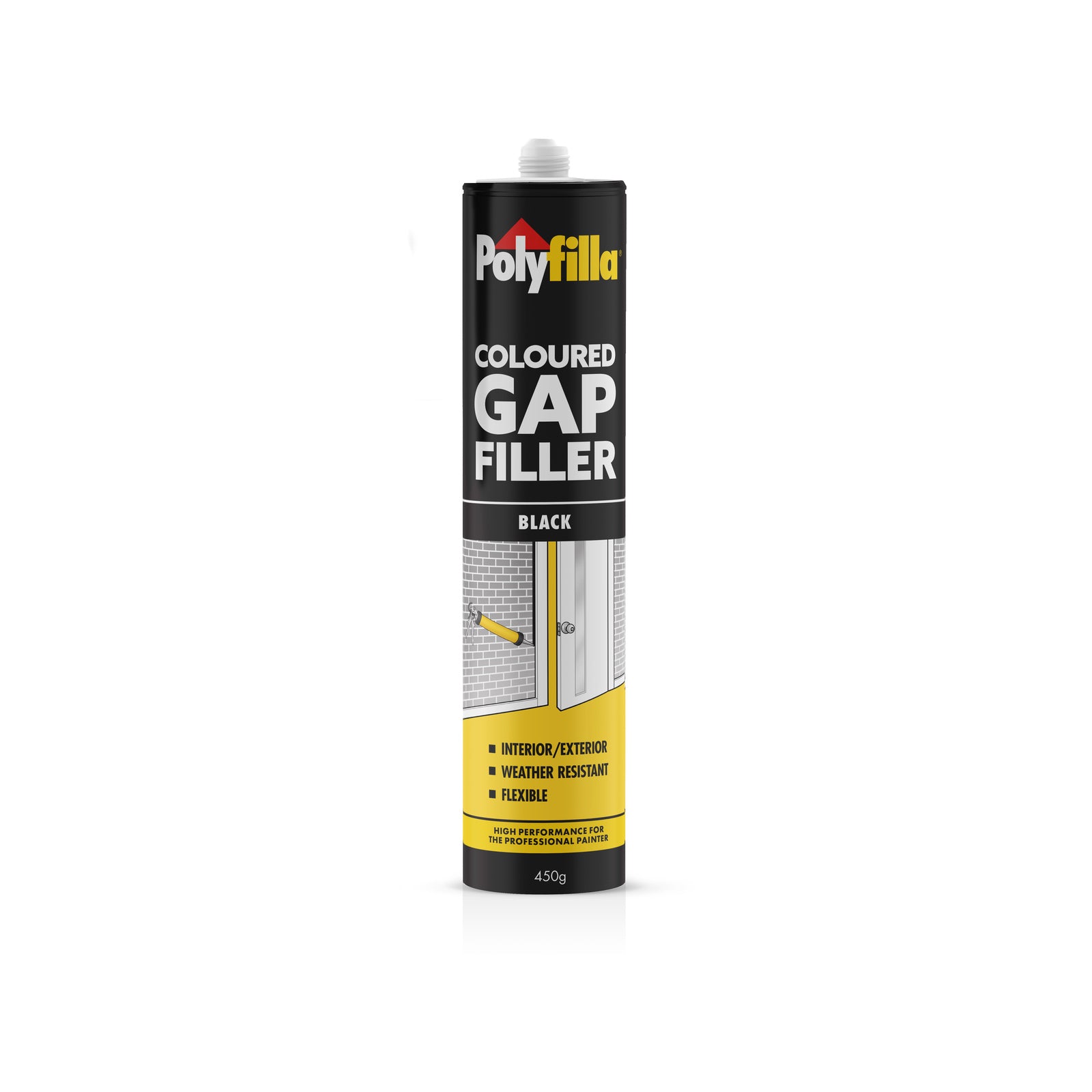 Poly 450g Black Acrylic Coloured Caulk Gap Filler Indoor Outdoor
