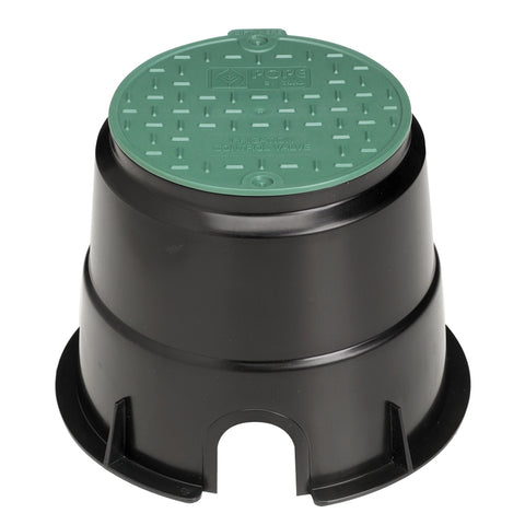 Pope Round Valve Box - Black & Green Polyethylene, Below Ground Solenoid Housing