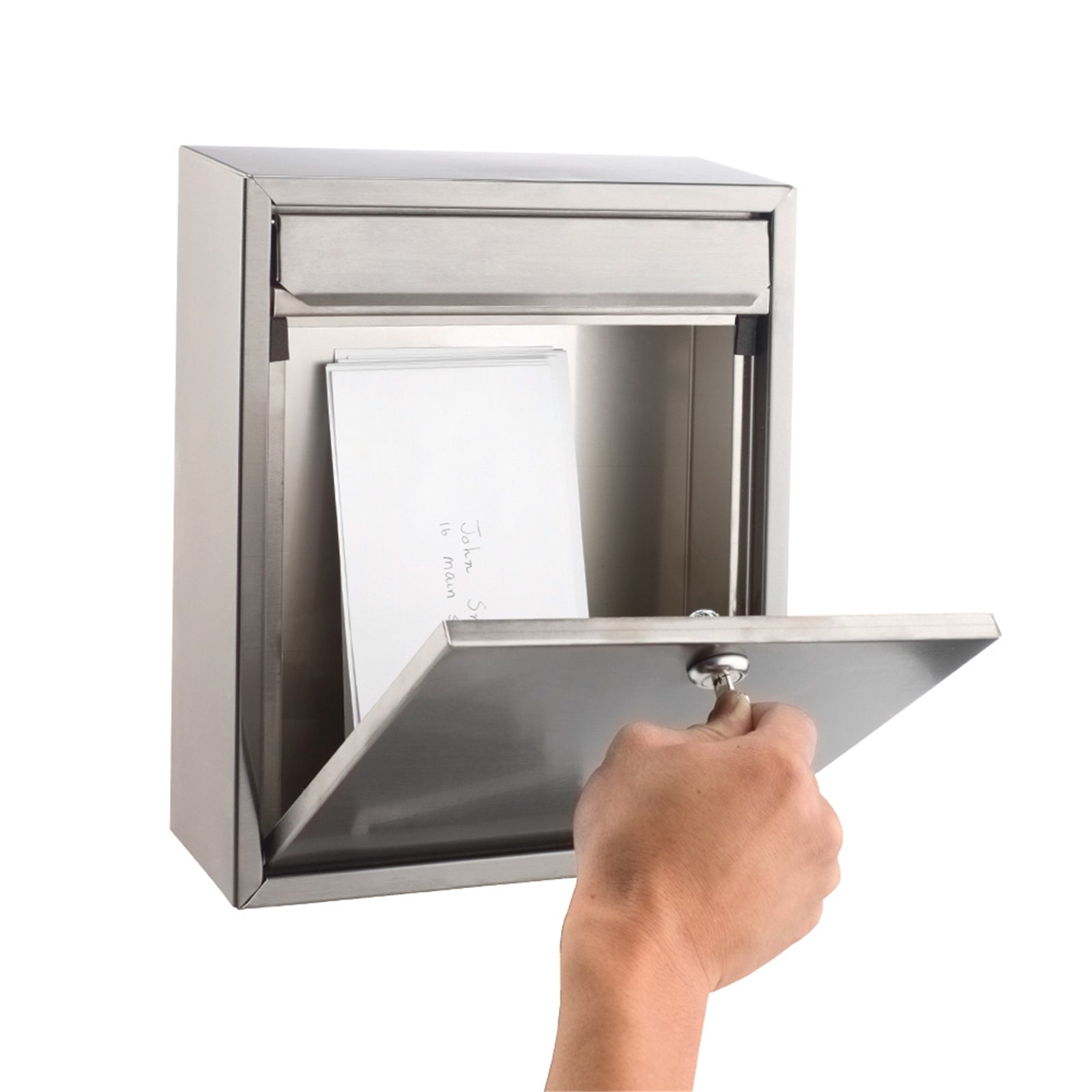 Sandleford Napoli Stainless Steel Wall Mount Letterbox Lockable 260 x 310mm