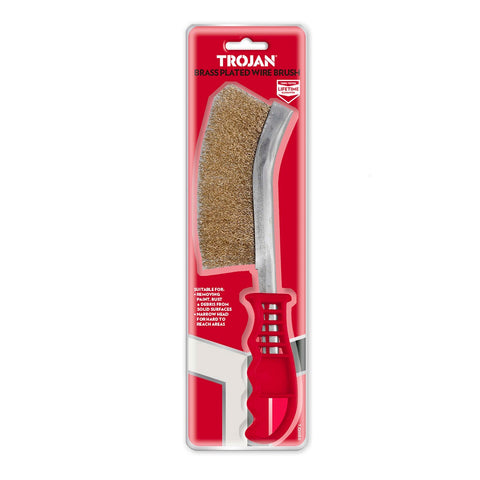 Trojan Brass Plated Wire Brush 310mm Rust and Paint Removal