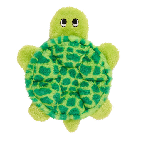 Happy Tails Multi-Squeaker Turtle Plush Dog Toy Soft Polyester