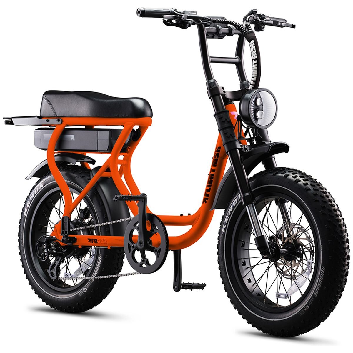 Flight Risk FR303 pass-through frame e-bike - 500W motor, up to 80km range - Orange - FR-303ORANGE