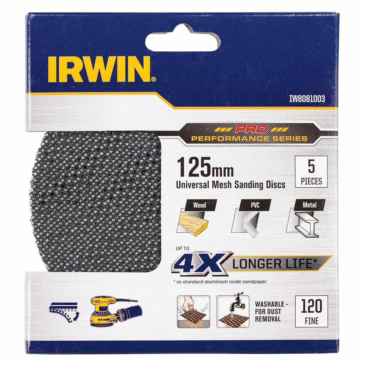 Irwin Orbital Sanding Disc - 125mm - Silicon Carbide - 120 Grit - SuperSaverAU - view 1