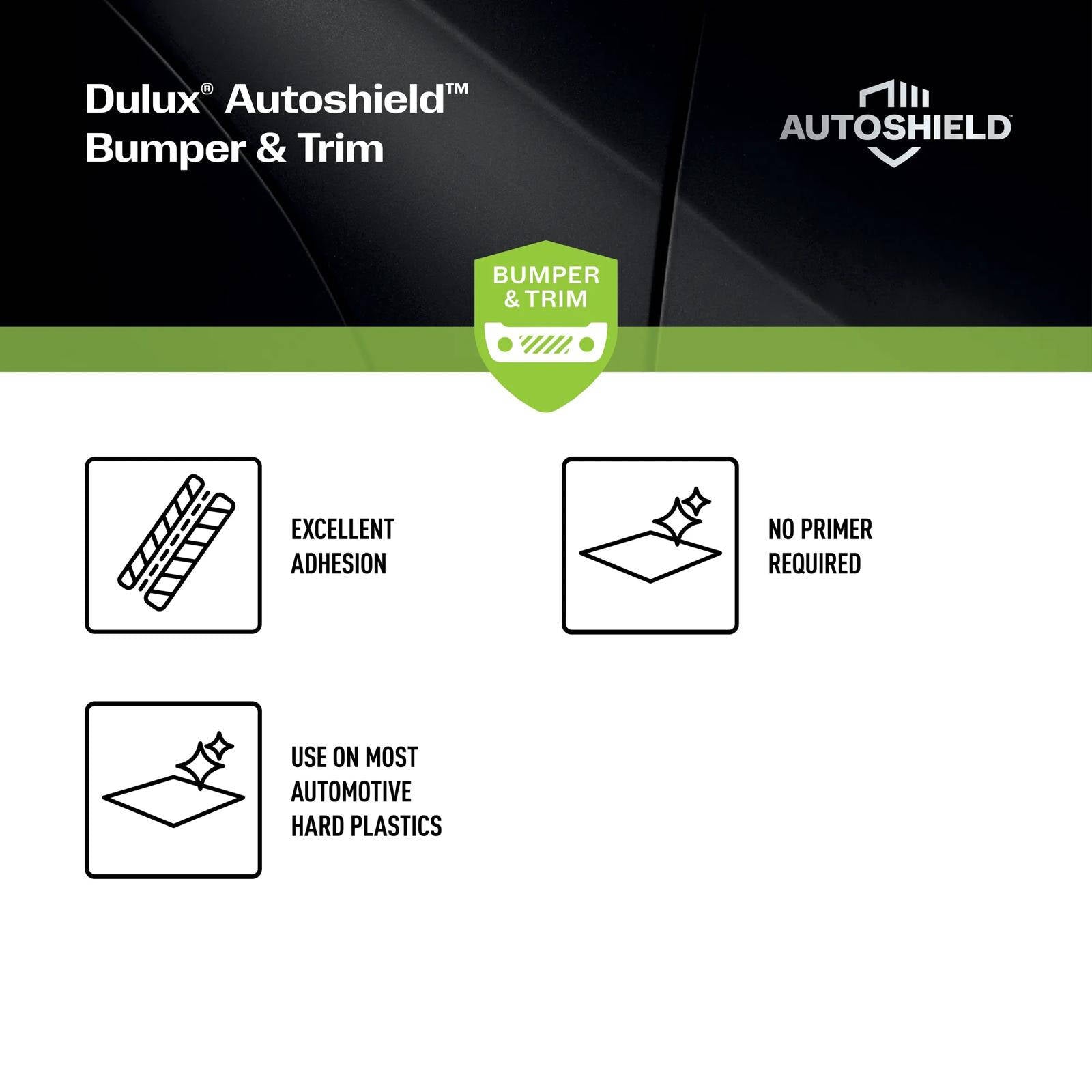Dulux Autoshield 340g Satin Black Bumper Spray Paint, Durable Automotive Bumper Finish