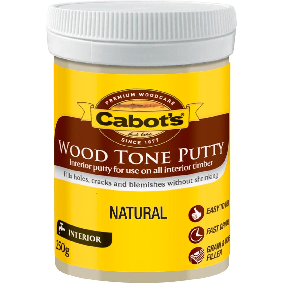 Cabot Natural Wood Tone Putty 250g Water Based Fast Drying Filler - SuperSaverAU - view 1