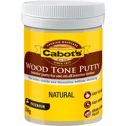 Cabot's Wood Tone Putty 250g Natural Water Based Interior Wood Filler