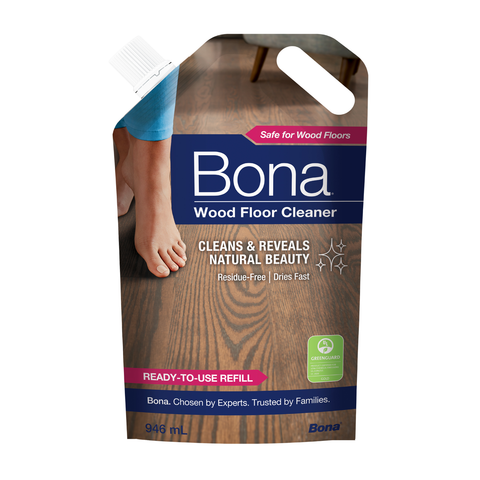 Bona 946ml Wood Floor Cleaner Soft Bag Refill Fast Drying Residue Free