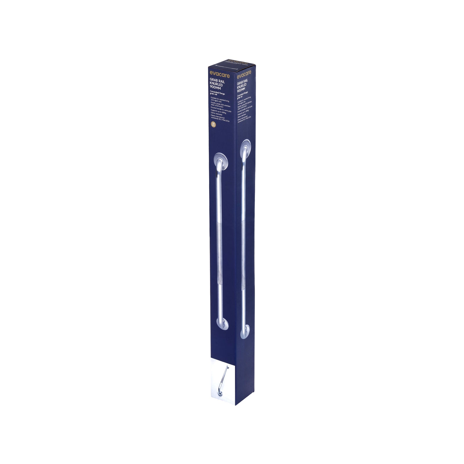 evekare 900mm Knurled Grab Rail - 32mm Stainless Steel 250kg AS1428.1