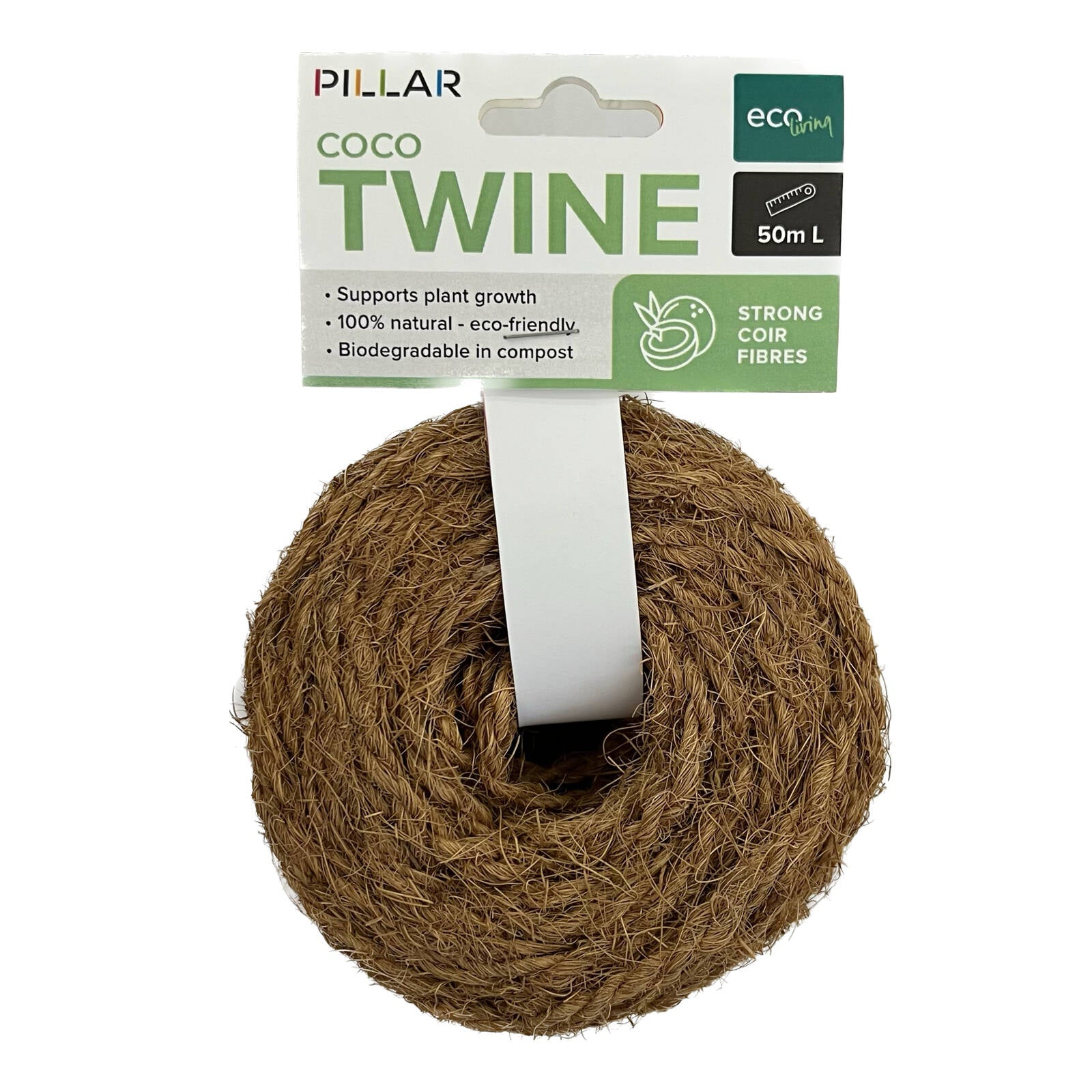 Pillar 50m Natural Coir Twine Plant Tie Coconut Fibre
