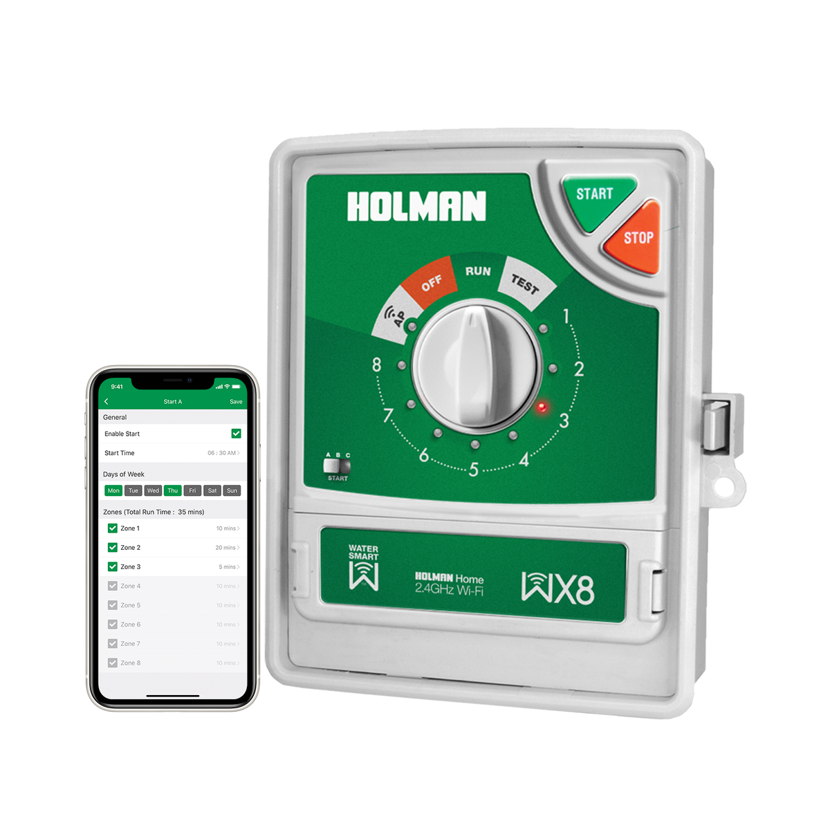 Holman WX8 8 Zone Wi-Fi Irrigation Controller, Grey WX8