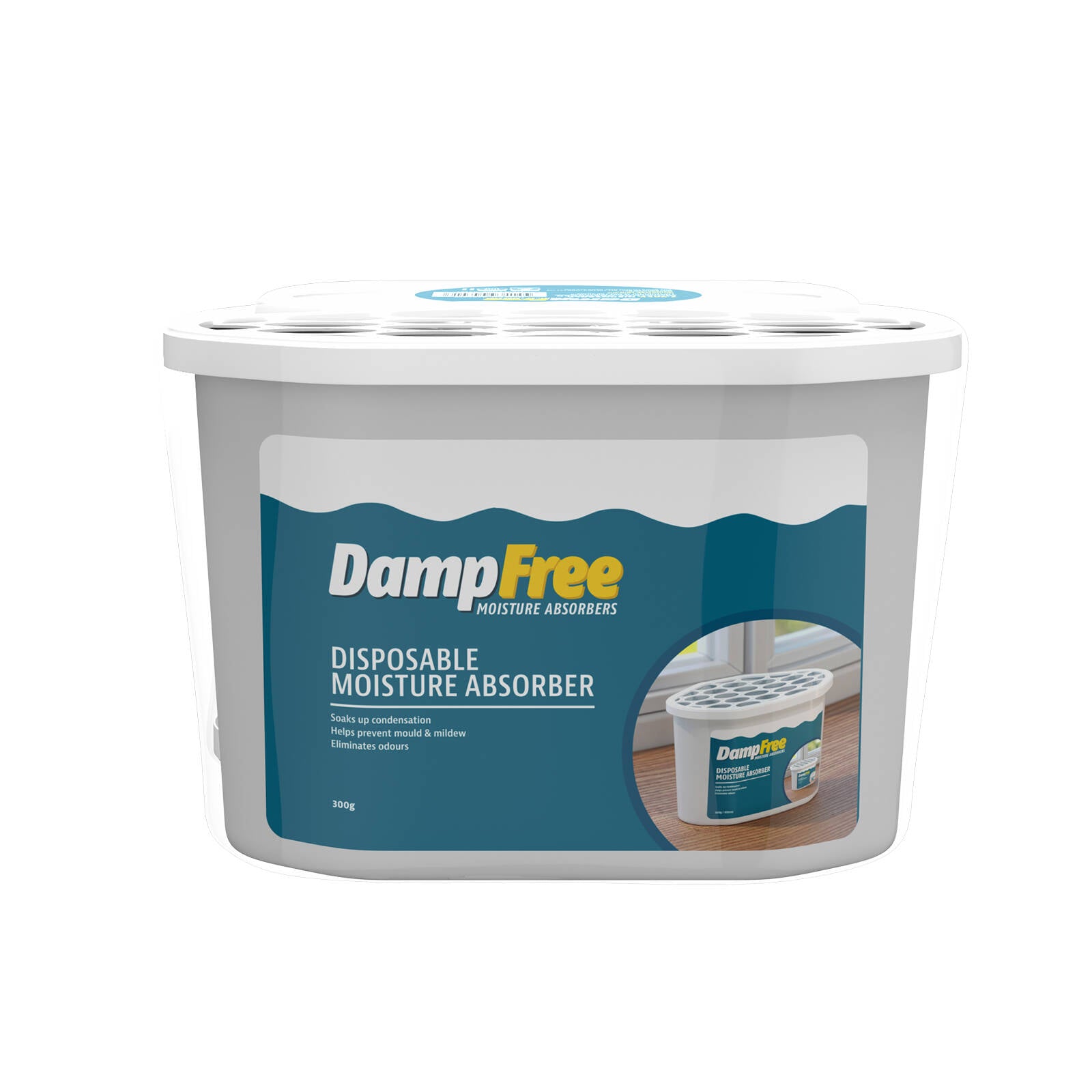 DampFree White 300g Calcium Chloride Disposable Moisture Absorbers 2 Pack