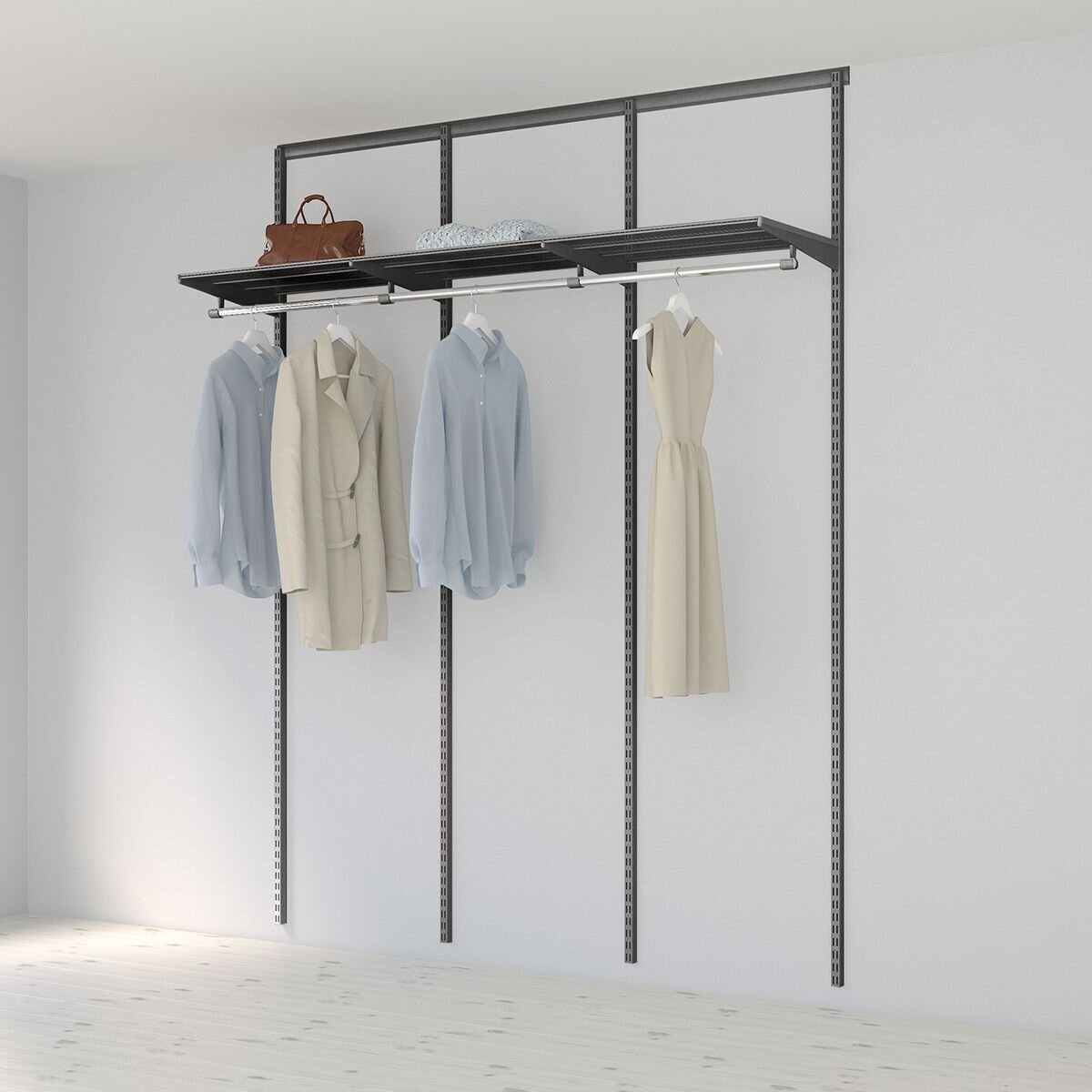 Elfa Starter Pack Storage - Graphite E-Poxy Bonded Steel - Flat-Pack Assembly - SPG1800