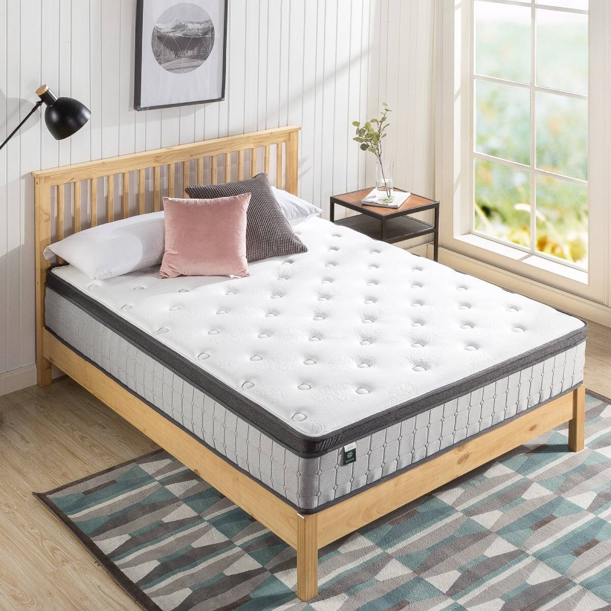 Zinus King Support Plus Pocket Spring Mattress - Independent iCoils, Euro Top, Medium Feel - AU-MSSPGR-12K