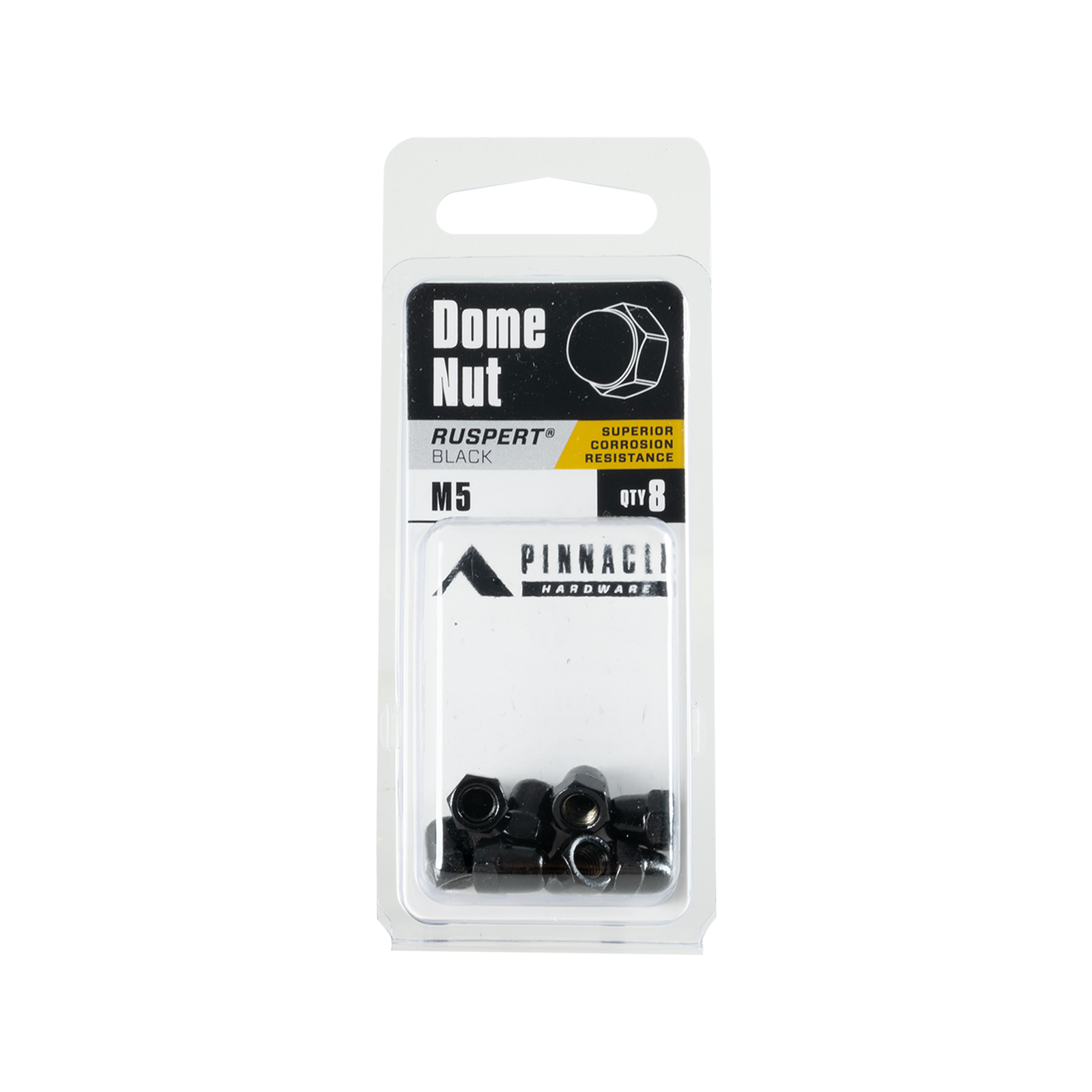 Pinnacle M5 Black Ruspert Dome Nut 8 Pack Corrosion-Resistant Fastener