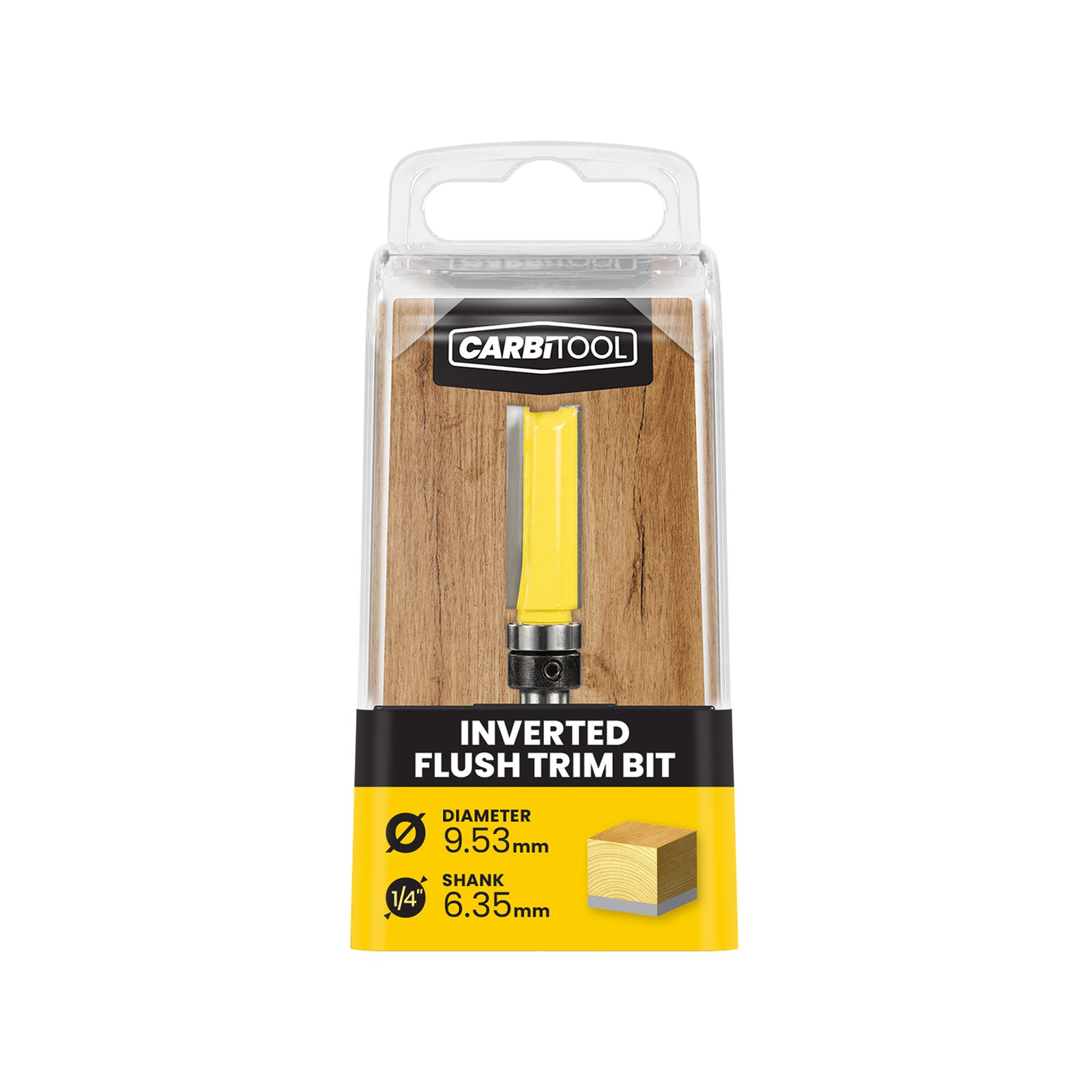 Carbitool 9.53mm TCT Inverted Flush Trim Router Bit, Double Flute